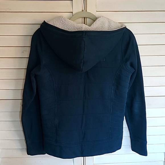 NorthFace Deep teal blue fleece lined zip front hoodie - Picture 4 of 11
